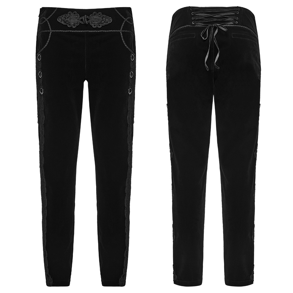 Gothic Dark Aristocrat Velvet Pants - Image 6