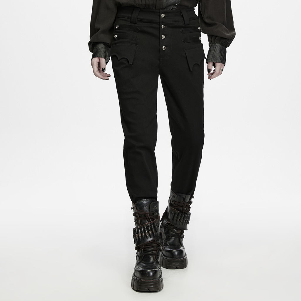 Black Baron High-Waist Uniform Trousers - Image 2