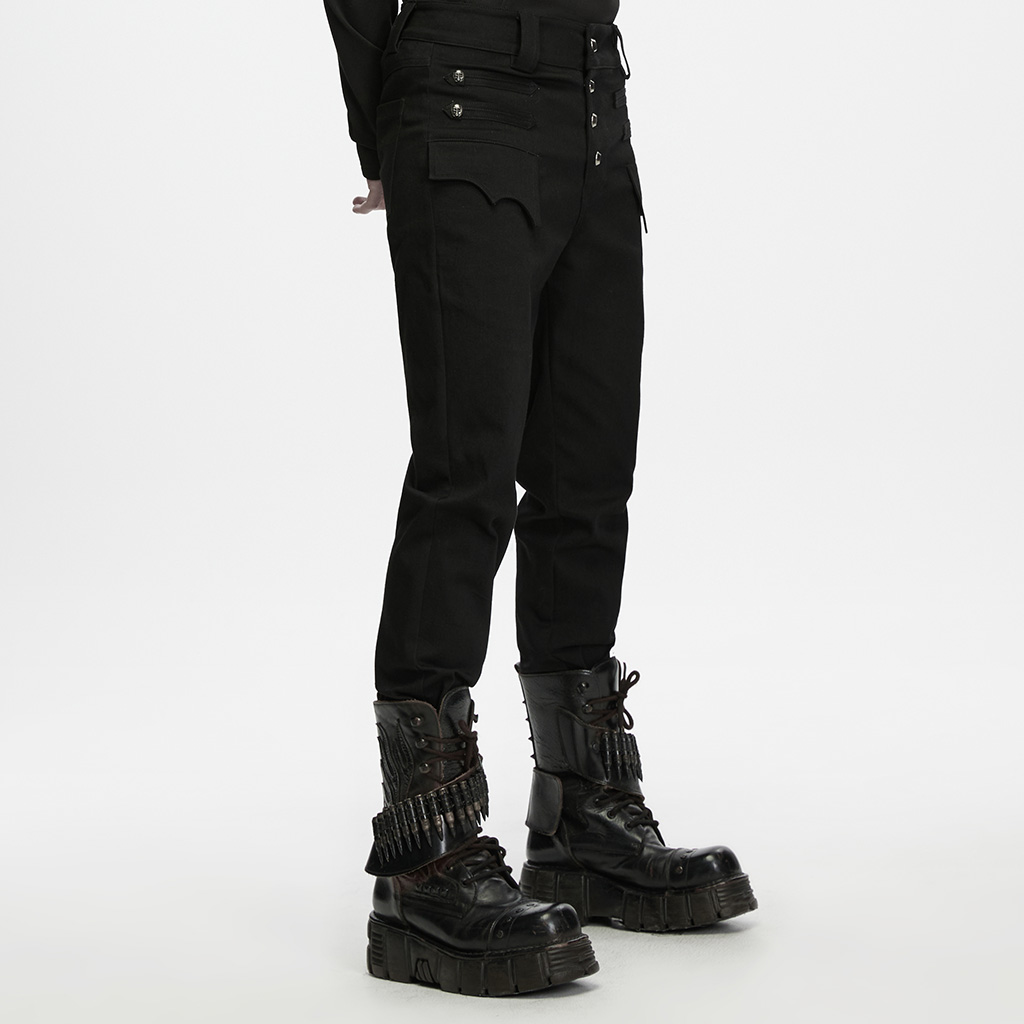 Black Baron High-Waist Uniform Trousers - Image 3
