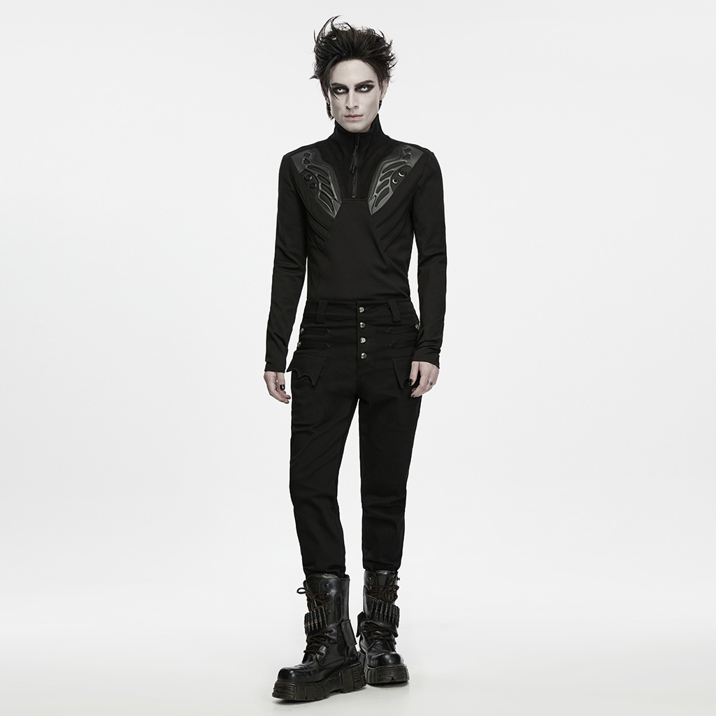 Black Baron High-Waist Uniform Trousers - Image 5