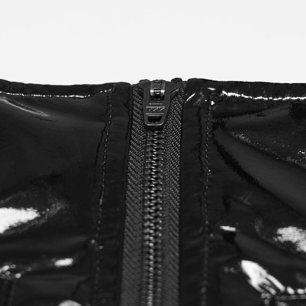 High-Waisted Patent Leather Skirt - Image 9
