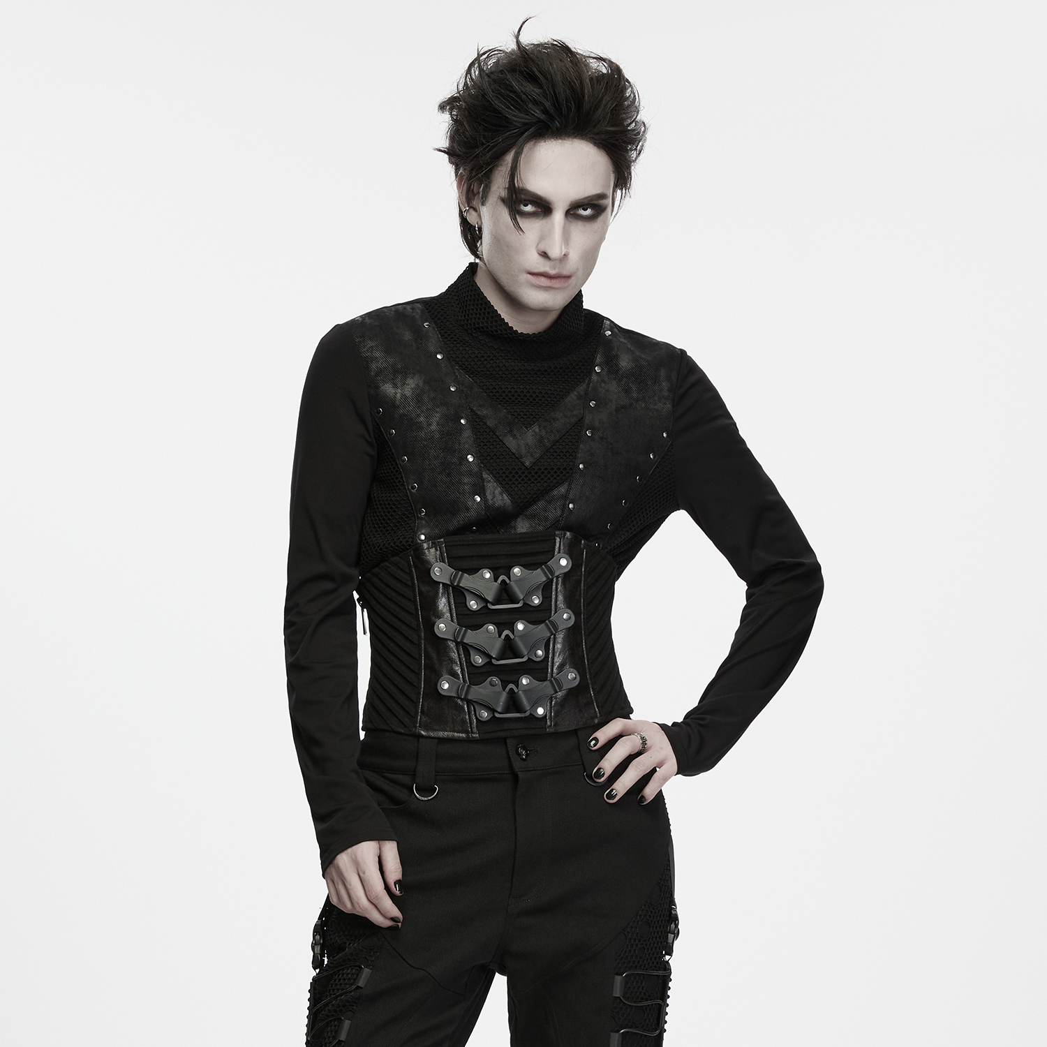 Punk Techwear Lace-Up Corset