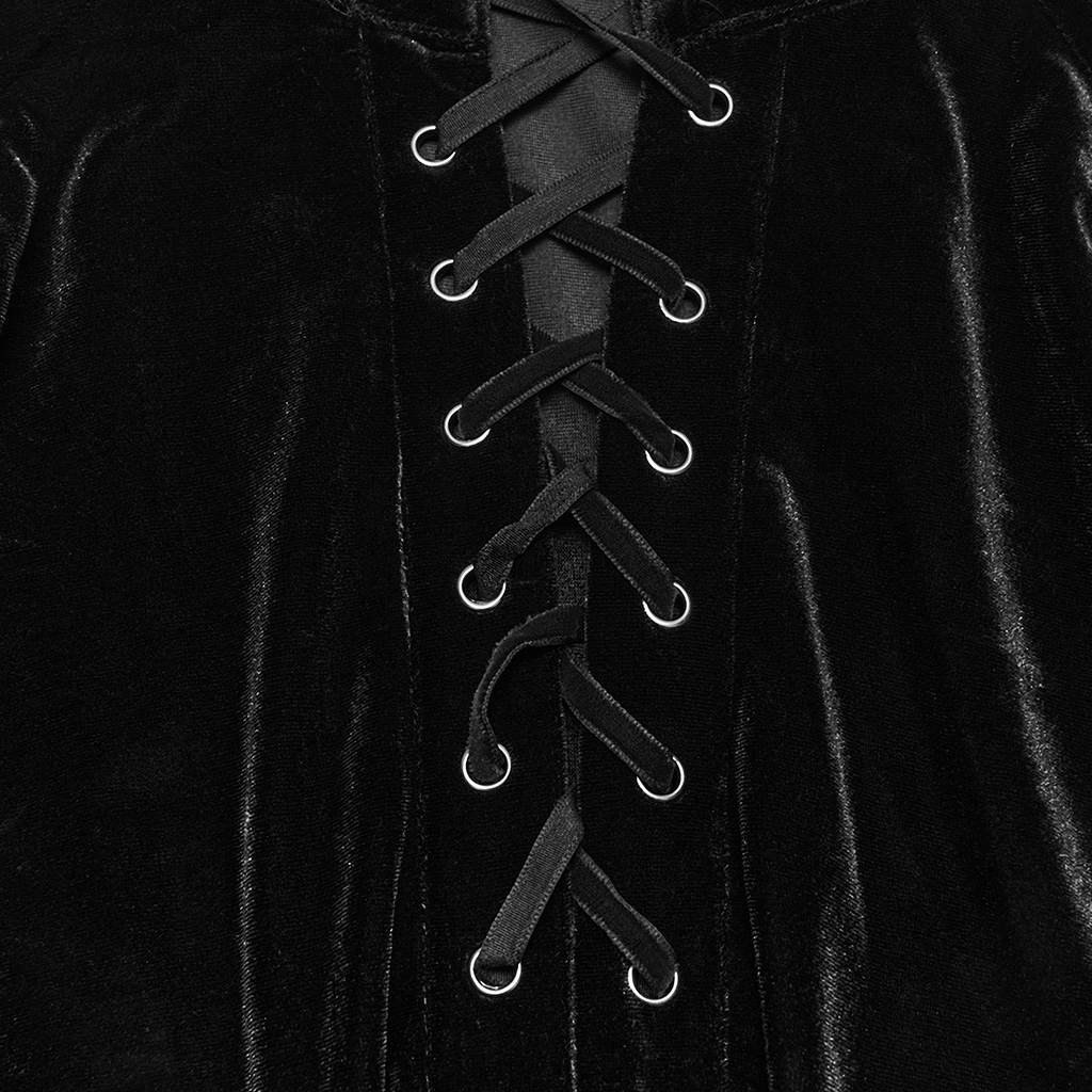 Vintage Gothic Velvet Pullover Shirt - Image 8
