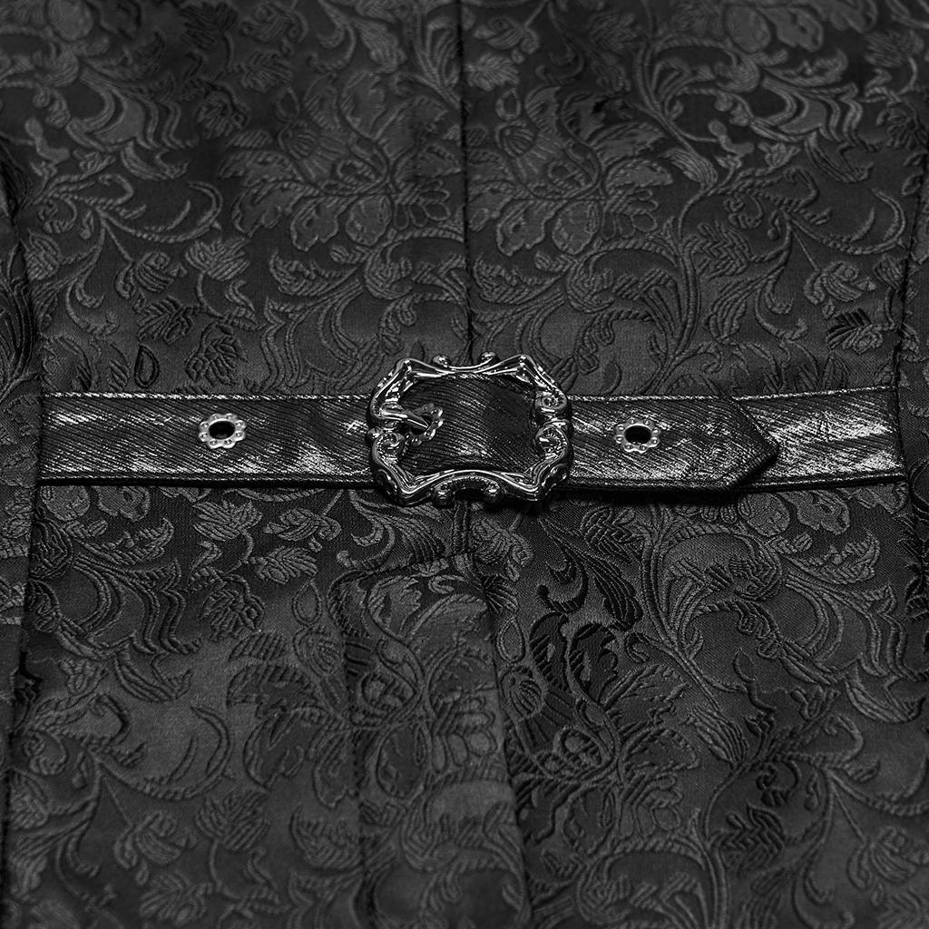 Gothic Asymmetrical Brocade Strap Vest - Image 10