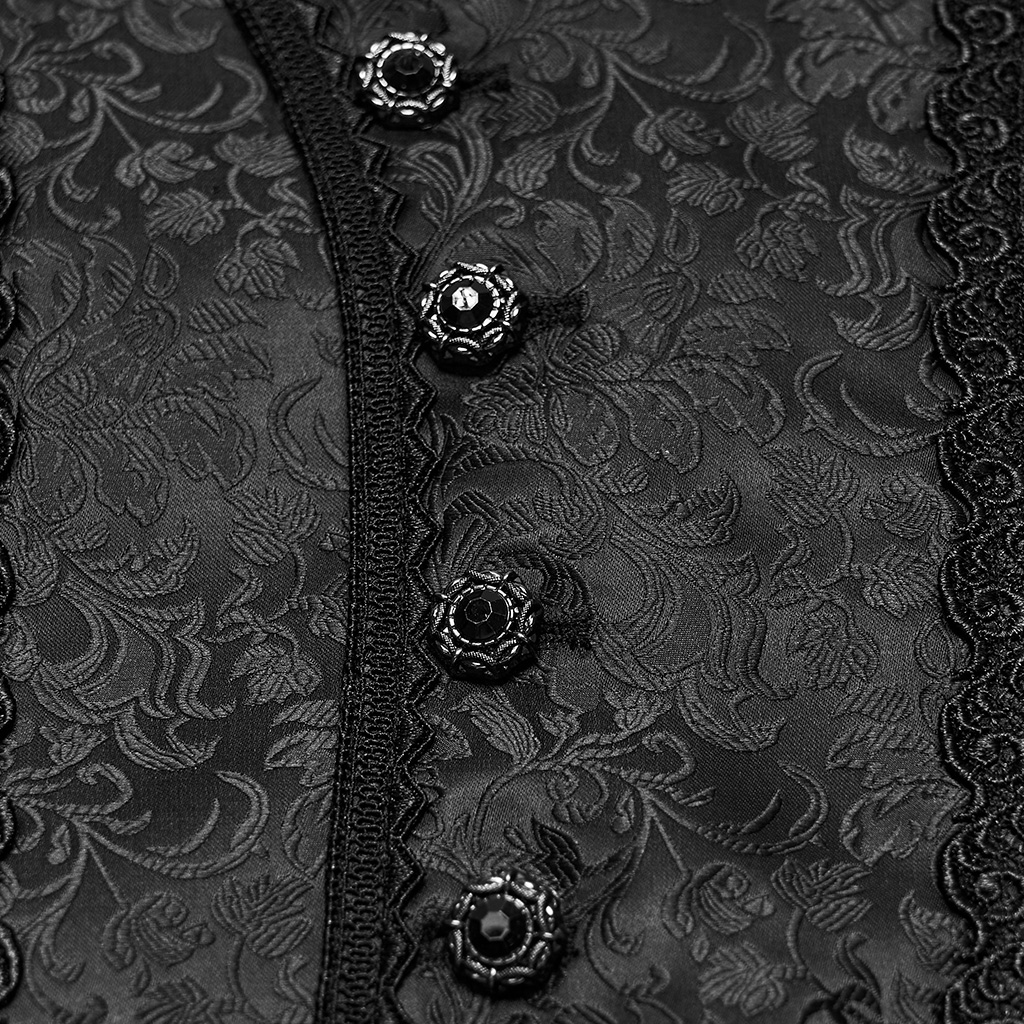 Gothic Asymmetrical Brocade Strap Vest - Image 11