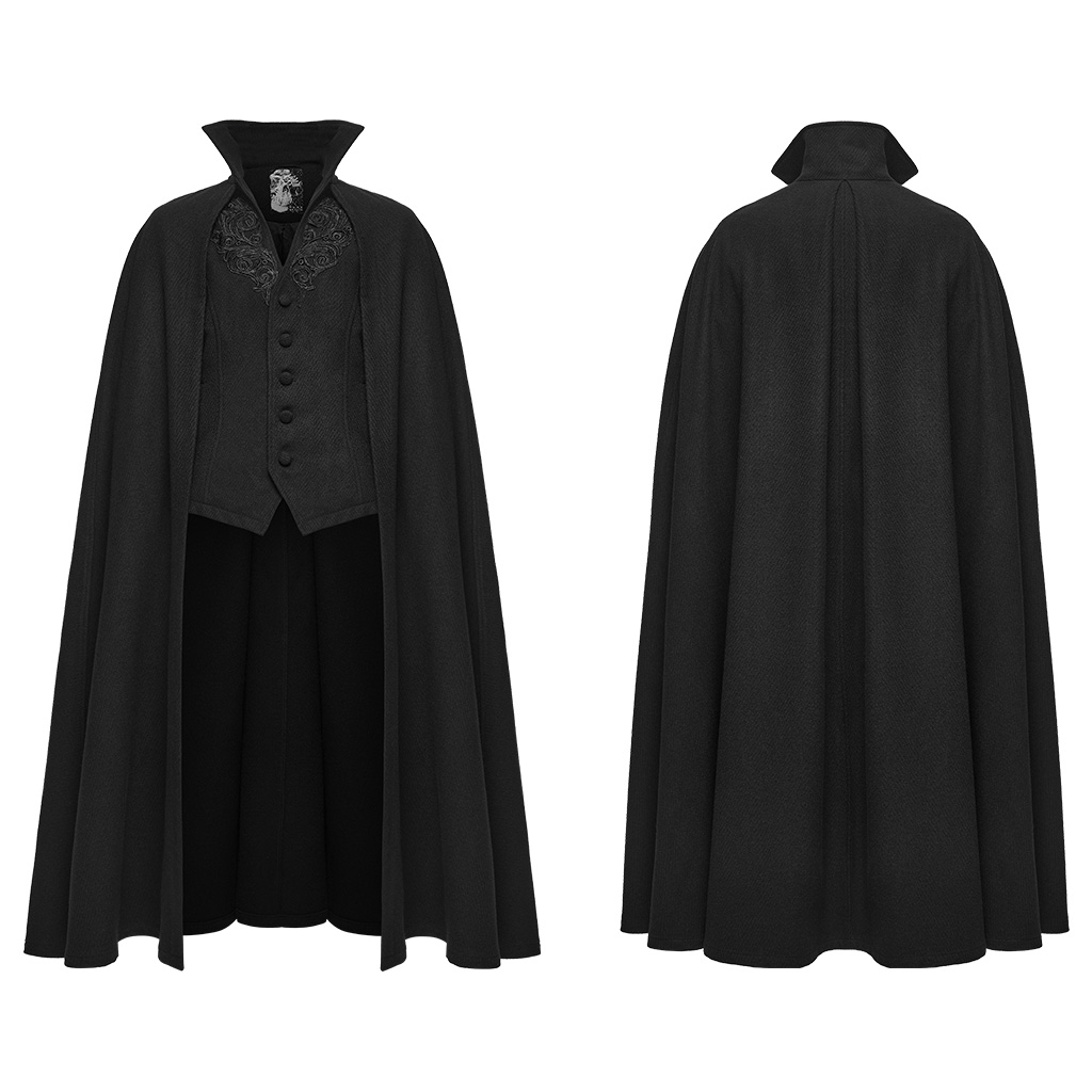 Gothic Duke Stand Collar Cloak - Image 6