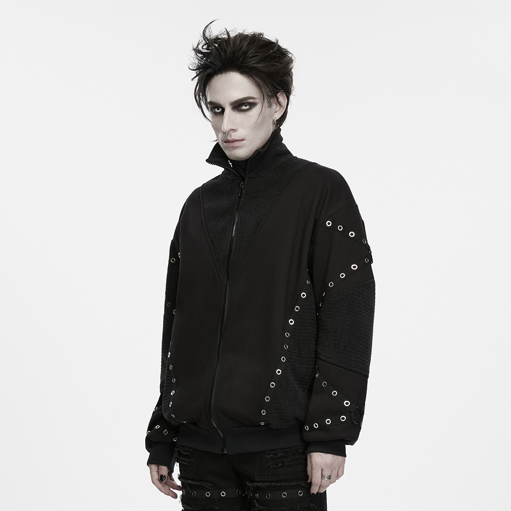 Mixed-Texture Eyelet Jacket - Image 3