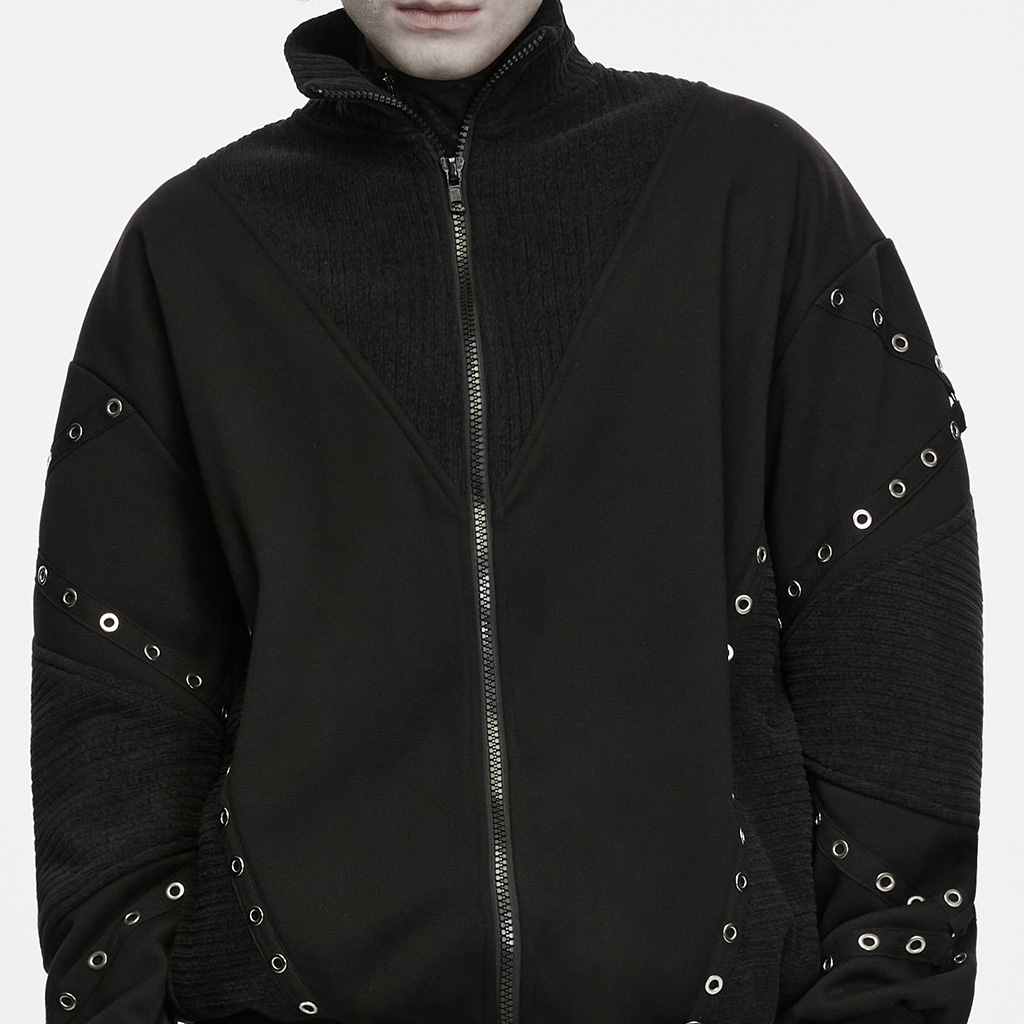 Mixed-Texture Eyelet Jacket - Image 5