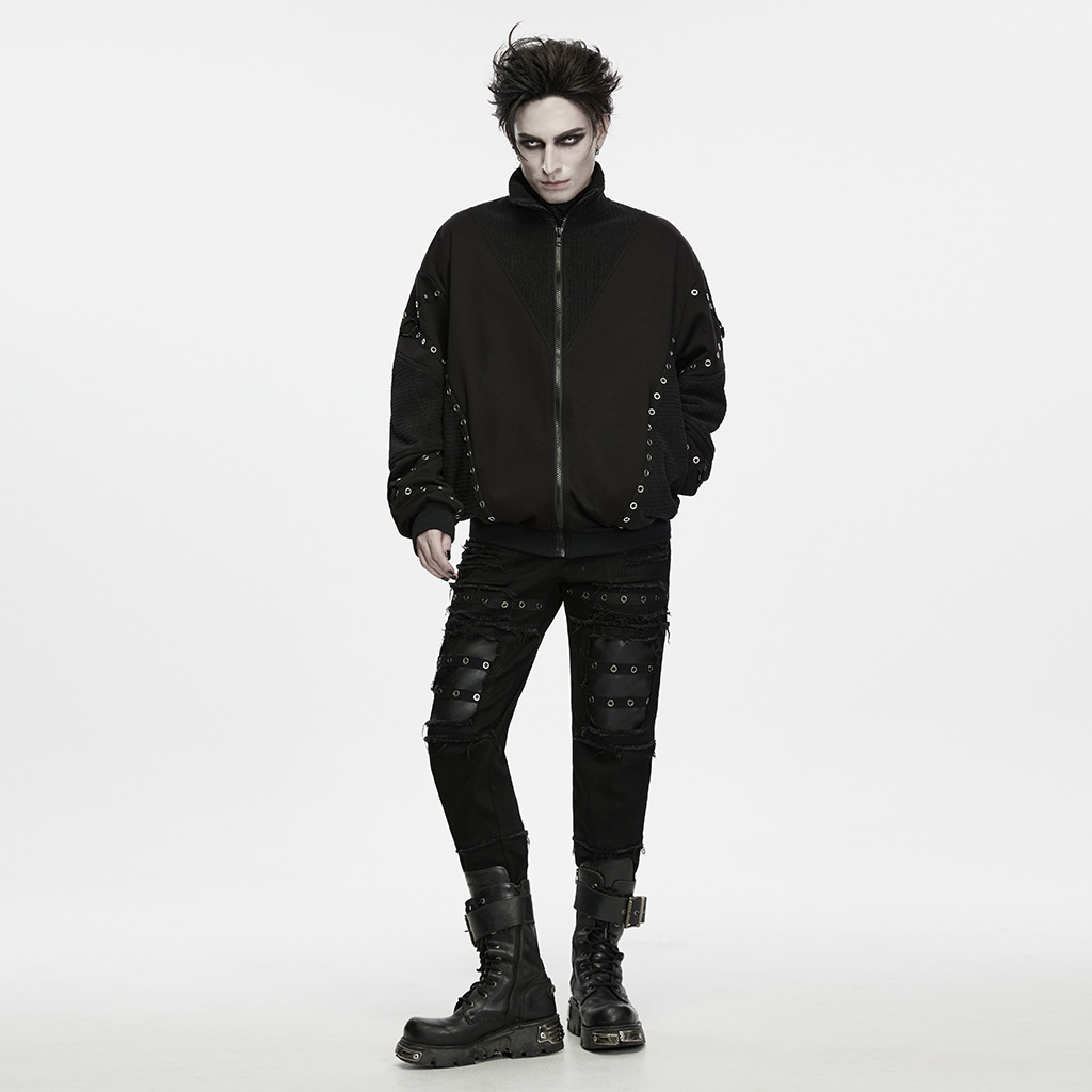 Mixed-Texture Eyelet Jacket - Image 6