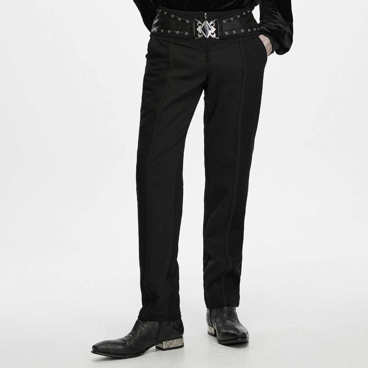 Gothic Jacquard High-Waist Trousers